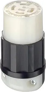 Leviton 30 Amp, 250 Volt 3-phase, NEMA L15-30R, 3P, 4W, Locking Connector, Industrial Grade, Grounding, 2723, Black-White