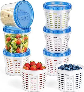 Freshmage 6-Pack 24oz Freezer Storage Containers with Twist Top Lids