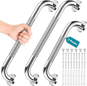 3 Pack Grab Bars for Bathtubs and Showers, 16-Inch and 12-Inch Anti-Slip Bathroom Shower Grab Bars for Seniors Wall, Safety Handicap Grab Bars Stainless Steel,Shower Handle for Elderly