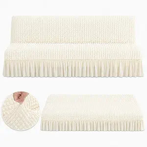 Sofa Slipcover - Sofa Cover 1 Piece Easy Fitted Sofa Couch Cover Universal High Stretch Durable Futon Cover Furniture Protector for 3-seat Sofa with Skirt Country Style
