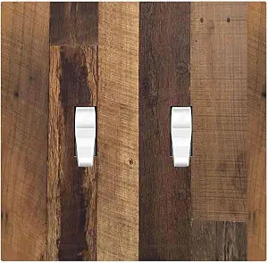 Decorative Switch Plates Natural Wood Brown Wooden Planks 2 Gang Double Toggle Outlet Light Switch Cover Wall Plate Electrical Faceplate For Farmhouse Cabin Decor