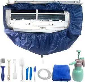 TAUROX Mini Split Cleaning Kit Fits 38in - 51.1in Long Waterproof 360 AC Cover Bag for Wall Unit, Includes Sprayer, Drain Hose, PP Panels, Wall Cloth & 10Pcs HVAC Tools (Large)