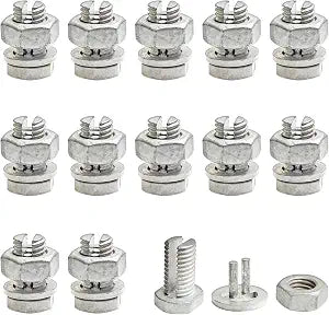 Split Bolts Electrical Fence Connector, 12PCS Wire Join Clamp Split Bolt Wire Connector for Electric Fence Wire, High Tensile Wire, Polywire, Jumper & Underground Cable (Hex Nut for Tight Grip)