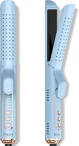 Farery Chill Set Soft-Air Curling Iron: Gentle Soft Air for Quick Styling & Long-Lasting Curls, Lock in Style with Cooling Air Vents, 2-in-1 Hair Straightener & Curler with Upgraded Long Barrel, Blue