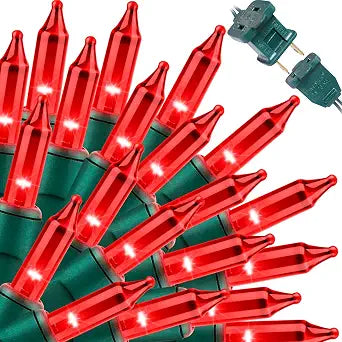 LAMPHOME Red Valentine's Lights, 300 Lights 63.8ft(2pk of 150L) Incandescent Mini Christmas String Lights, Waterproof Red Lights for Indoor Valentine's Day Garland Birthday Wedding Party Xmas Tree
