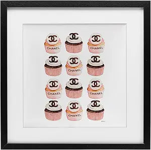 Pink Glam Cupcake Affirmation, 16 x 16 Inch Framed Print Under Glass