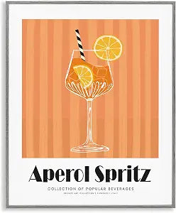Classic Aperol Spritz Cocktail, 16 x 20 Inch Framed Gicle Print