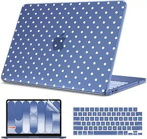 B BELK for MacBook Neo Case 13 inch 2026 A3404, Indigo Polka Dot