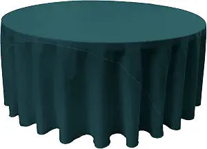 LA Linen Polyester Poplin Washable Round Tablecloth, Stain and Wrinkle Resistant Table Cover 108", Fabric Table Cloth for Dinning, Kitchen, Party, Holiday 108-Inch, Teal Dark, (TCpop108R_Drkteal382)