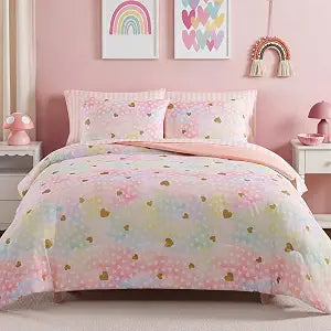 BLOOMHAVEN Queen Comforter Set for Girls - 7 Pieces Colorful Bed in a Bag
