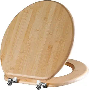 Angol Shiold ROUND Bamboo Wood Toilet Seat 16.5Inch