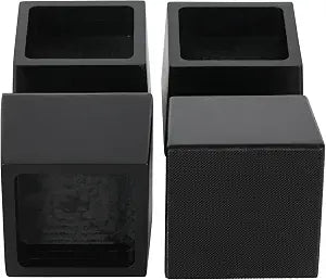EasyPAG Bed Risers 3 inch Heavy Duty, Elevate Height 2 inch, Wood Furniture Risers for Couch Table Desk, Support 2200 Lbs, 1-inch Deep Anti-Fall Edge Bed Lifts with Non-Slip Pads, 4 Pack, Black