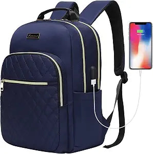Modoker Vintage Canvas Backpack with USB Port, Fits 15.6 Inch Laptop