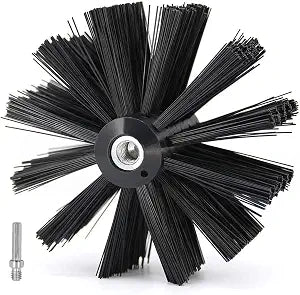 6 Inch Dryer Vent Cleaner Brush Head, Duct Cleaning Brush with 3/8 Hex Shaft Drill Attachment for Dryer Vent Cleaning, Fireplace, Chimney Washing, Compatible with Standard M8 Flexible Rods
