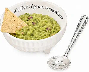 Mud Pie 4851076 Guacamole Serving Dish Set, White