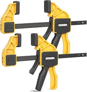 EQUIPTZ 12 inch Bar Clamps for Woodworking 2 Pack Quick Grip Clamps Set with 150 lbs Force Wood Clamps for Gluing, Carpentry, DIY, and Metalworking (12 inch Size, 2 Pack)