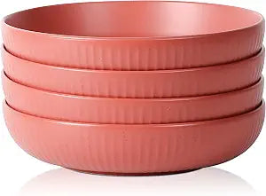 Stone Lain Logan Stoneware Pasta Bowl Set of 4, Terracotta