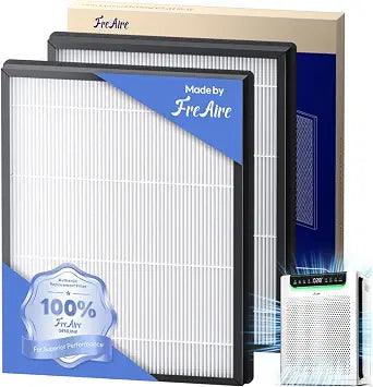 FreAire Genuine FreAire HAP607 Air Purifier Replacement Filter, 3-in-1 H13 True High-Efficiency Activated Carbon Filter, Original Filter 2-pack, White, Official, HAP607