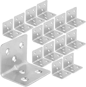 ASelected 64PCS Stainless Steel L Brackets 38x30x30mm 1mm Thick 6-Hole