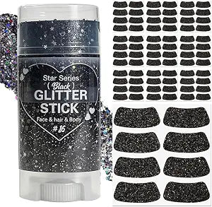Black Body Glitter Stick & 80pcs Eye Stickers for Any Sports Competition