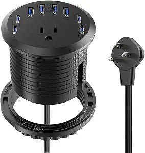 3 inch Desk Power Grommet USB C 65W,Ultra-Flat Plug Power Strip
