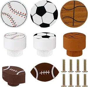 Menkxi 8 Pcs Sports Ball Dresser Knobs for Kids, Cute Style