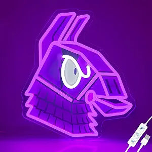 Fortnite Supply Llama Neon Sign, Official Licensed Purple LED Neon Light for Gaming Room Decor - USB Dimmable Gaming Lights for Boys Room, Fortnite Gifts for Gamer, Streamer Wall Art, Man Cave Setup