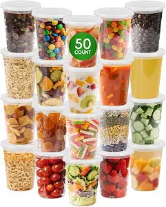 UMT Plastar 32 oz Soup Containers with Lids, 50 Pack Deli Containers