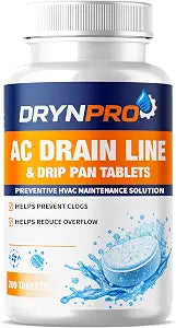 AC Drain Line & Drip Pan Tablets (200 Count) HVAC Condensate Drain Cleaner Prevent Clogs, Odors & Water Overflow A/C Maintenance Treatment