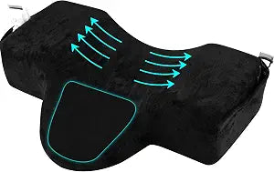 IMENE Lash Pillow for Eyelash Extensions- Memory Foam Lash Pillow with Neck and Back Support, Large Ergonomic lash Bed Pillow with Velvet Pillowcase and Lash Organizer Pockets