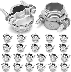 24PCS 1/2" Clamp Type Cable Connectors for Non-Metallic NM Cable