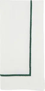 Saro Lifestyle Embroidered Line Design Napkin (Set of 4), 20"x20", Jasper Green