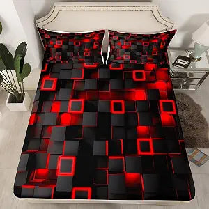 Feelyou Light Geometric Bed Sheets Set Kids Boys Full