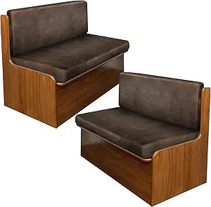 molasofa Leather Like RV Dinette Cushion Covers, RV Booth Seat Cover Stretchable Camper Cushion Couch Covers Washable Slipcovers for RV Camper Car Bench (2 Bench Cover & 2 Backrest Cover, Brown-02)