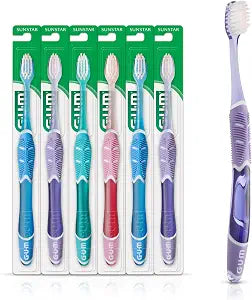 GUM Sensitive Clean Technique Soft Toothbrush, Compact Head, (Pack of 6)