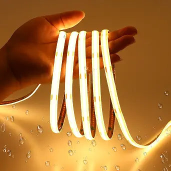 JOYLIT 12V COB LED Strip Lights 6M 2700K IP65 Waterproof CRI 90 Without Dot