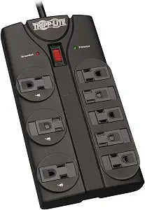 Eaton Tripp Lite TLP808B Black Flat Plug Surge Protector 8 Outlets