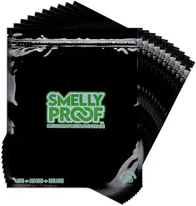 Smelly Proof Reusable Food Storage Bags, Black Quart 8.5 x 10 4-Mil Thick, Reusable Freezer Bags, Washable Reusable Storage Bags, BPA-Free, No PEVA, Non-Silicone US-Made, 10-Pack