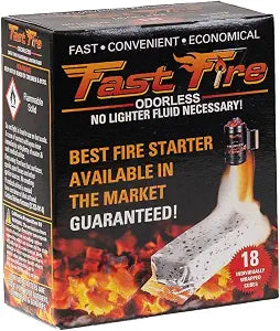 Fast Fire Odorless Fire Starter Cubes, Individually Wrapped, 18 Count