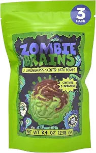 Enfusia Zombie Brains Bath Bombs - Boo Basket Stuffers for Kids - 3 Pack