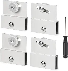 4 Pcs Shower Door Rollers,M 6054 Sliding Glass Door Rollers Frameless Shower Doors Top Bracket Roller Assembly with 3/4 Shower Door Wheels, Ball Bearings, Chrome Aluminum for Sliding Glass Door