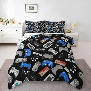 Erosebridal Teens Gamepad Comforter Set, Modern Gamer Down Comforter Twin