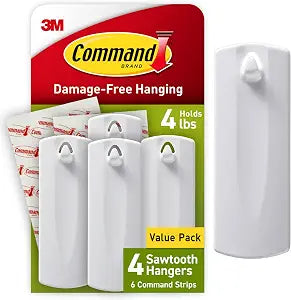 Command 4 lb Sawtooth Hangers, 4 Hangers, 8 Strips