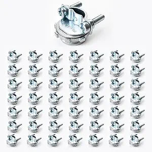 1/2" Clamp Type Cable Connector, Zinc Alloy Heavy-Duty Wire Clamp for Metallic Tubing & Electrical Boxes, Industrial Grade Conduit Fitting (50)