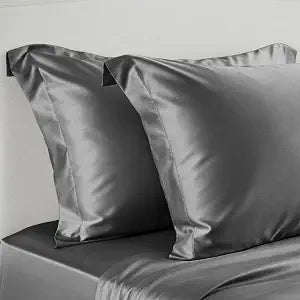 LINENWALAS 320TC Bamboo Standard Pillowcases Set of 2 - Light Grey