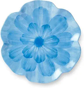 Certified International Wildflower Blue Melamine 3-D Floral Salad Plates, Set of 4, 9-Inch, Ideal for Fresh Salads, Appetizers, or Desserts, Perfect for Brunch, Picnics, and Everyday Dining