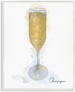 Champagne Glass Shimmer Dining Room, 16 x 20 Inch Framed Gicle Print