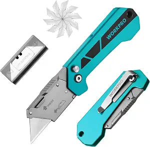 WORKPRO Box Cutter, Utility Knife, Blue