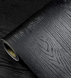 tiltil Black Wood Peel and Stick Wallpaper Wood Contact Paper 17.7" 118"