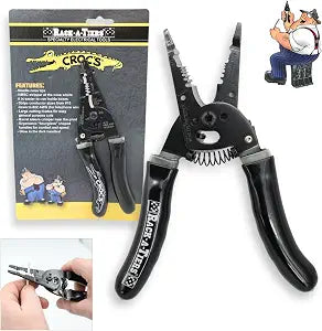 Rack-A-Tiers Croc's Sr. Needle Nose Wire Strippers, Electrician Wire Crimper & Stripper, Wire Stripper Cutter, Ergonomic Glow-in-the-Dark Handles, Wire Insulation Stripper (47000)